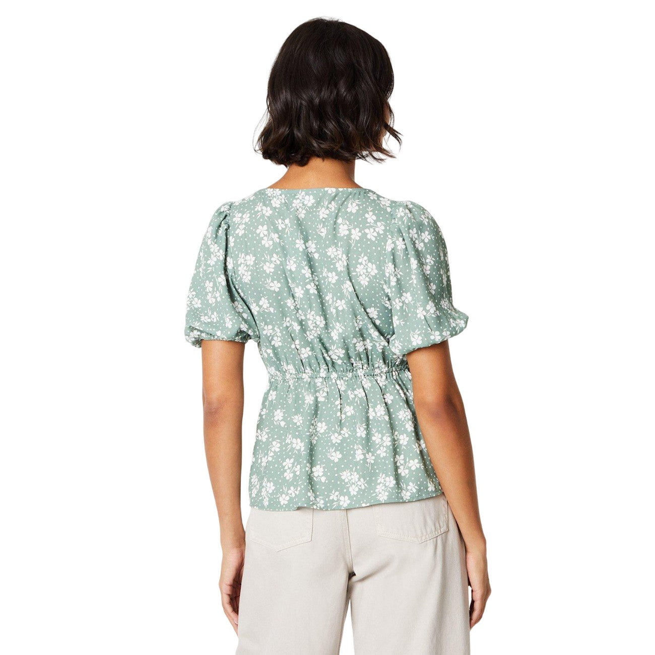 Sage - Back - Dorothy Perkins Womens-Ladies Ditsy Print Wrap Top