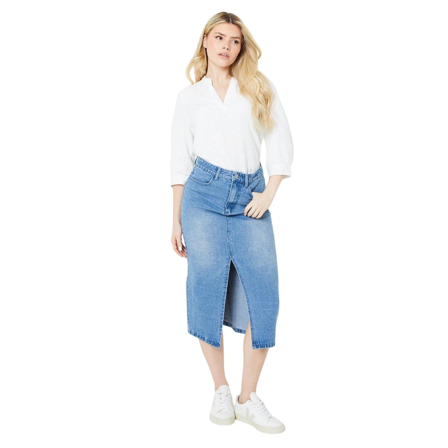 White - Lifestyle - Dorothy Perkins Womens-Ladies Textured Collarless Top