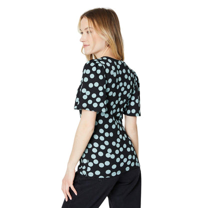 Black-Blue - Back - Dorothy Perkins Womens-Ladies Spotted Angel Sleeve Top