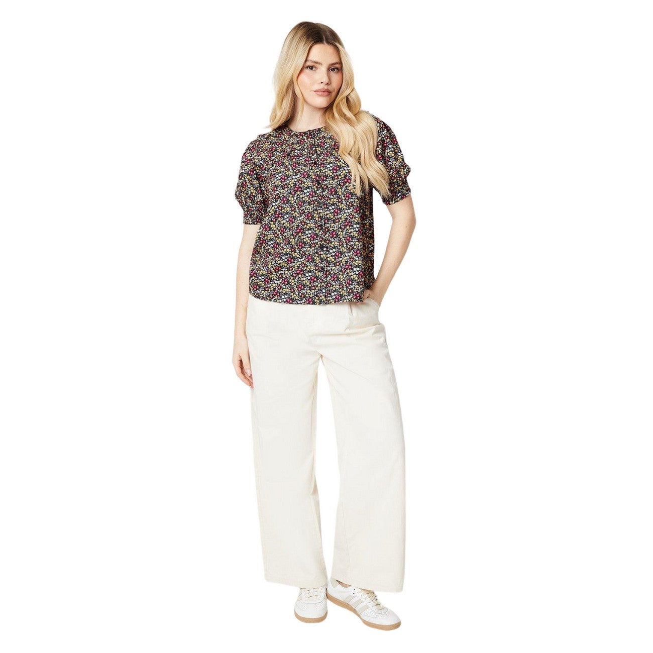 Multicoloured - Side - Dorothy Perkins Womens-Ladies Ditsy Print Button Through Top