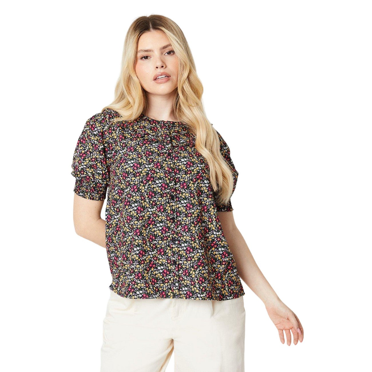 Multicoloured - Lifestyle - Dorothy Perkins Womens-Ladies Ditsy Print Button Through Top