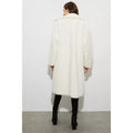Cream - Back - Dorothy Perkins Womens-Ladies Longline Teddy Fleece Oversized Coat