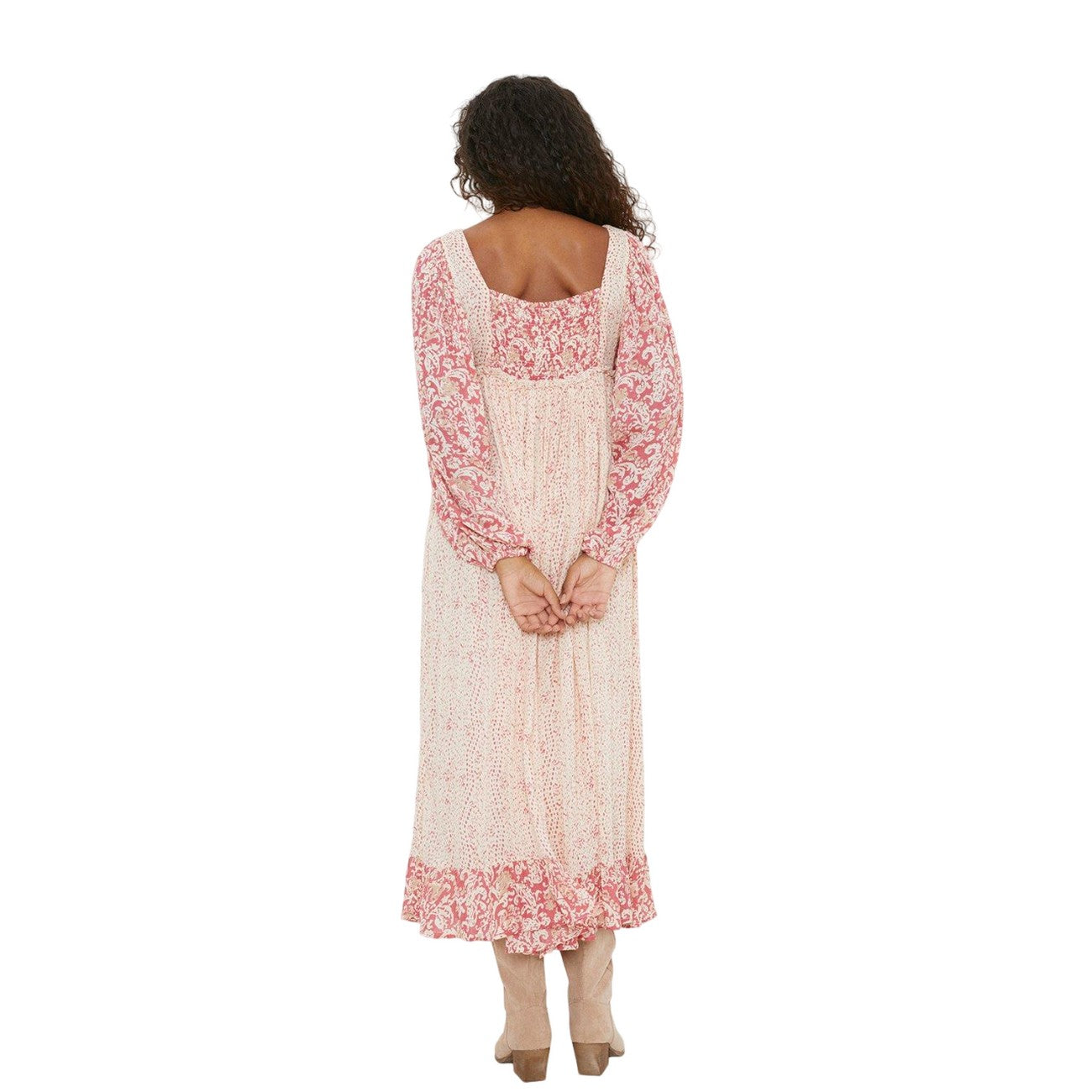 Red - Back - Dorothy Perkins Womens-Ladies Embroidered Square Neck Midi Dress