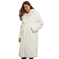 Cream - Front - Dorothy Perkins Womens-Ladies Longline Teddy Fleece Oversized Coat