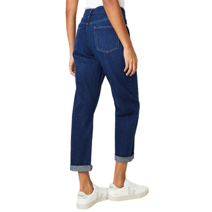 Dark Indigo - Back - Dorothy Perkins Womens-Ladies Fold Up Boyfriend Ankle Grazer Jeans