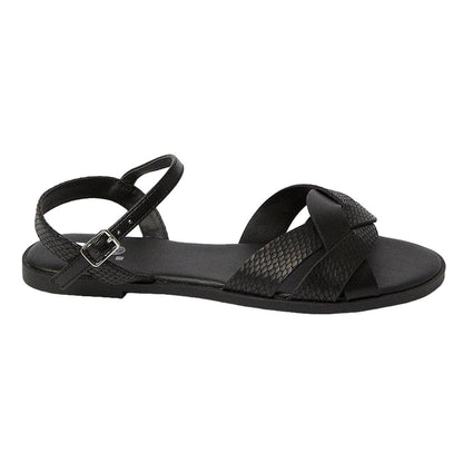 Black - Back - Dorothy Perkins Womens-Ladies Fara Weave Flat Heel Sandals