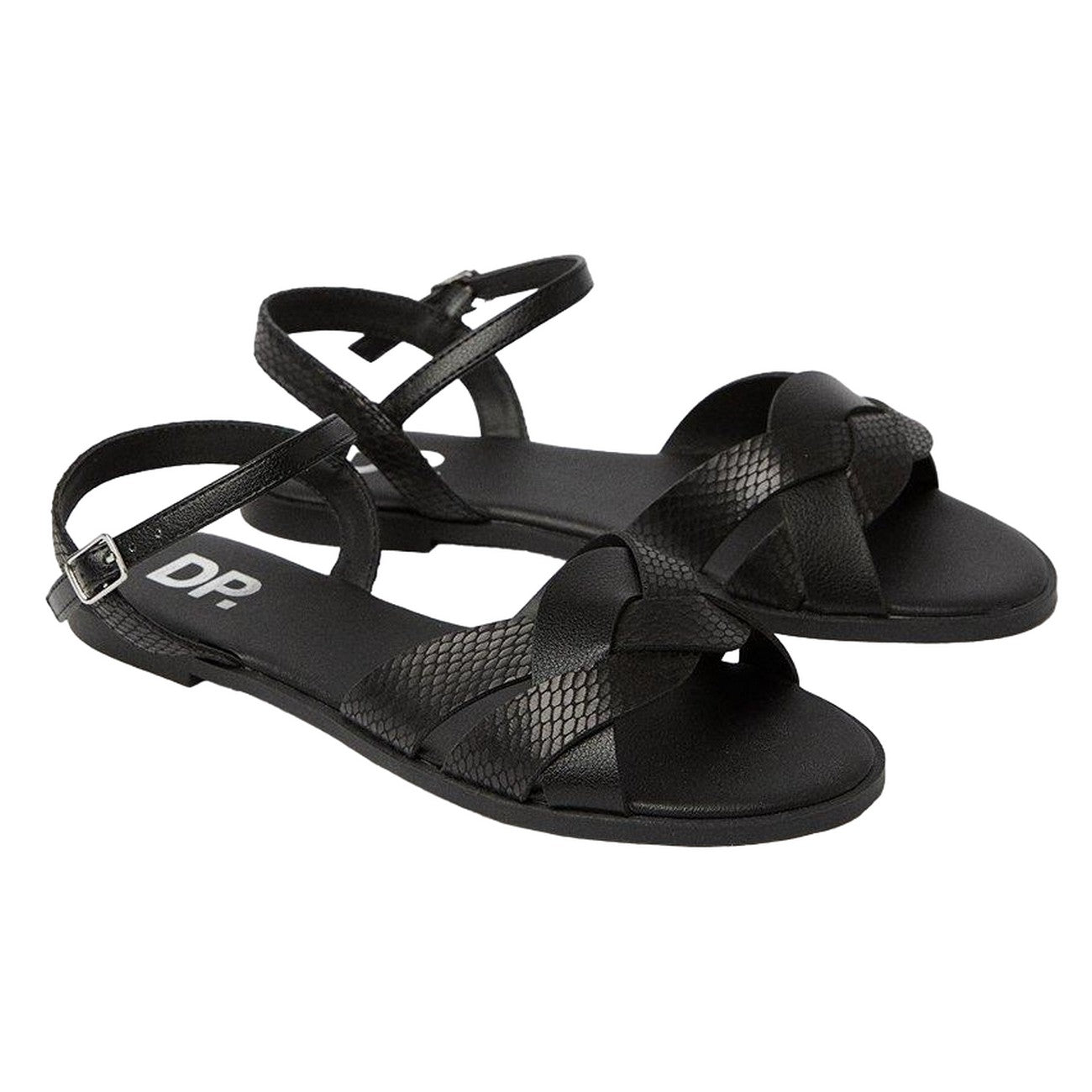 Black - Front - Dorothy Perkins Womens-Ladies Fara Weave Flat Heel Sandals