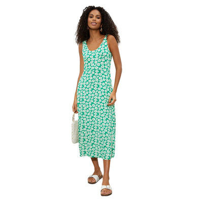 Green-White - Front - Dorothy Perkins Womens-Ladies Floral Midi Dress