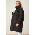 Black - Side - Dorothy Perkins Womens-Ladies Longline Padded Maternity Coat