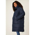 Navy - Side - Dorothy Perkins Womens-Ladies Longline Padded Maternity Coat