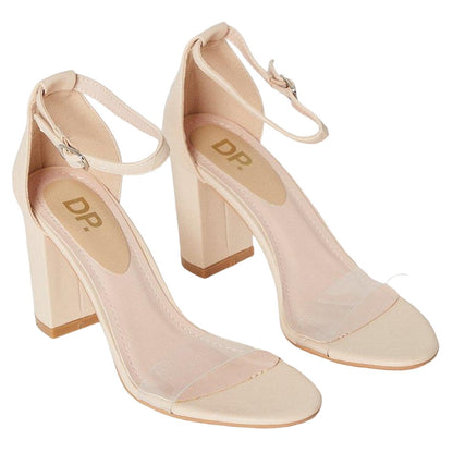 Blush - Front - Dorothy Perkins Womens-Ladies Madeline Vinyl High Block Heel Sandals