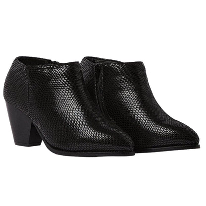 Black - Front - Good For The Sole Womens-Ladies Moni Textured Wide Heeled Shoe Boots