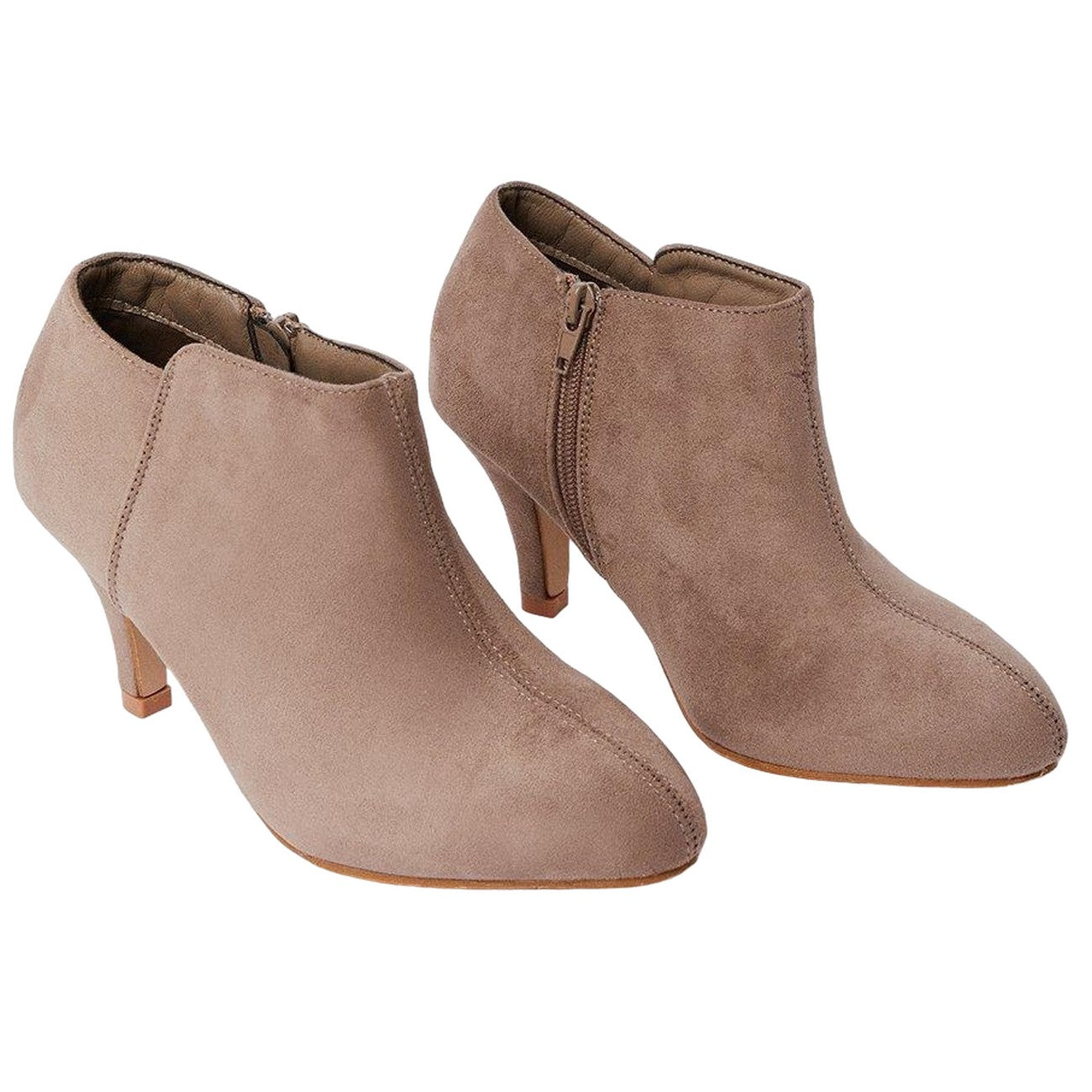 Taupe - Front - Dorothy Perkins Womens-Ladies Arlo Kitten Heel Boots