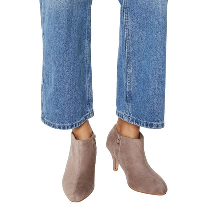 Taupe - Side - Dorothy Perkins Womens-Ladies Arlo Kitten Heel Boots