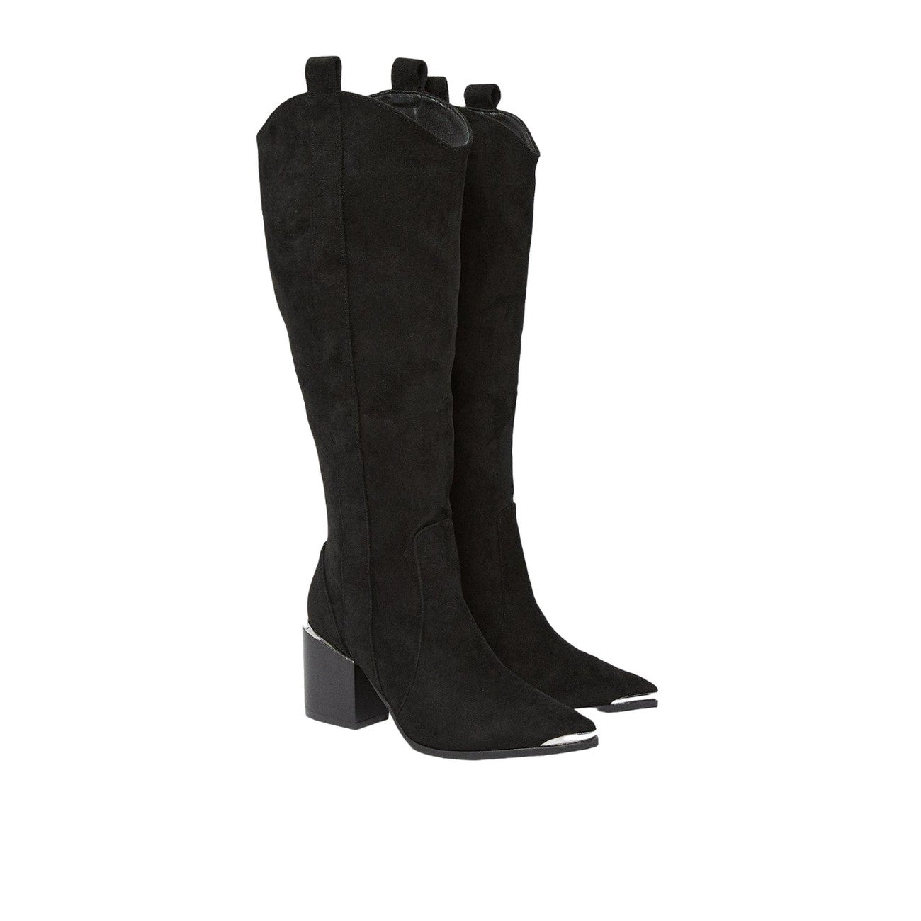 Black - Front - Dorothy Perkins Womens-Ladies Konka Toe Cap Knee-High Boots