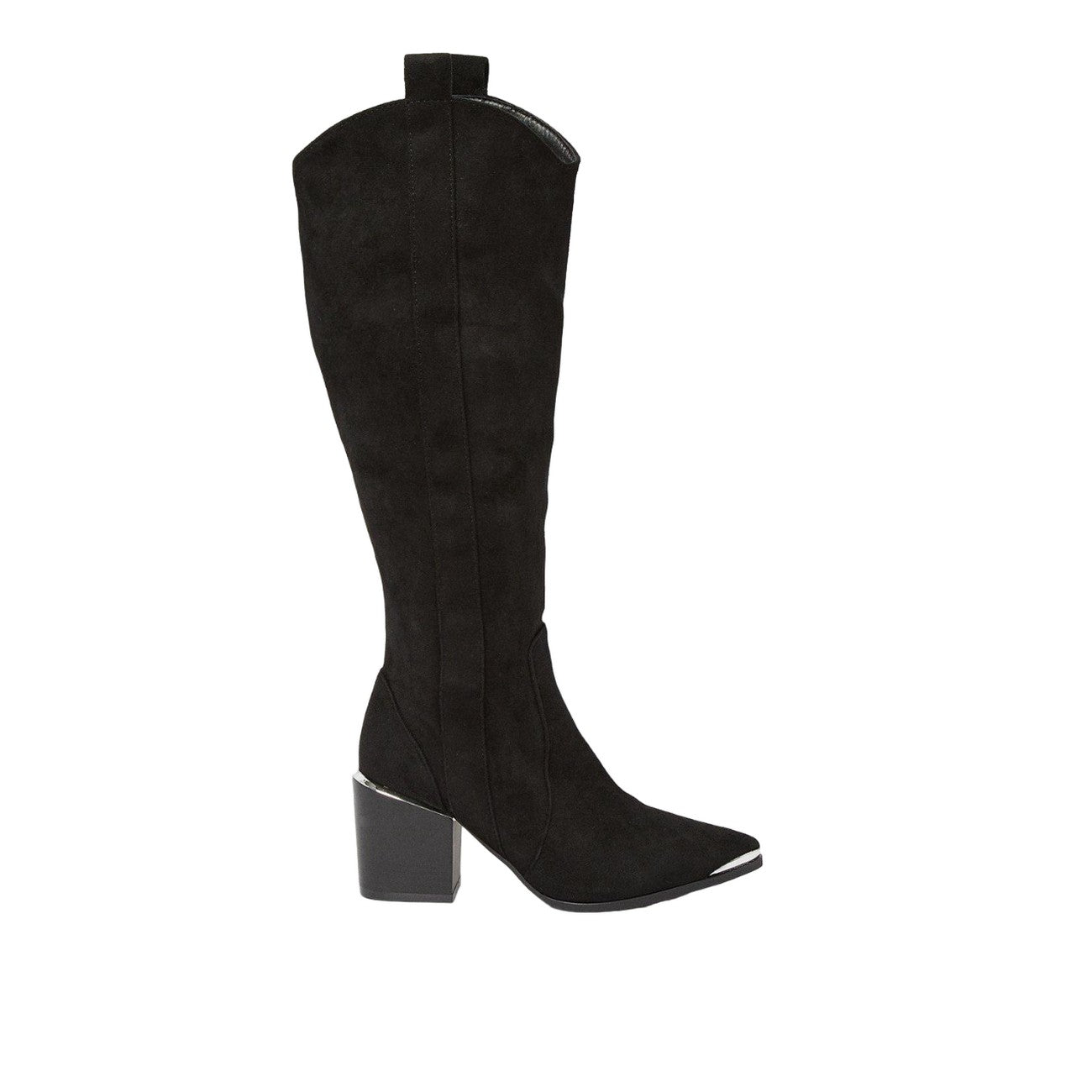 Black - Back - Dorothy Perkins Womens-Ladies Konka Toe Cap Knee-High Boots