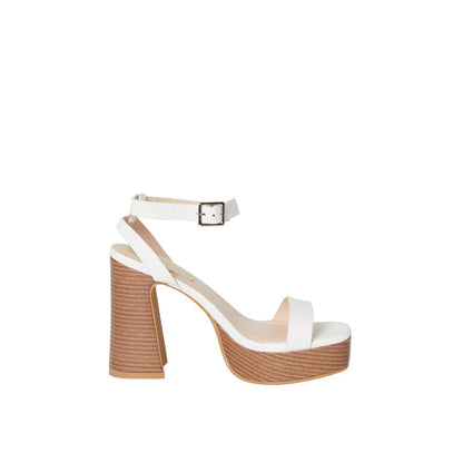 White - Back - Faith Womens-Ladies Ebony Platform High Heel Sandals
