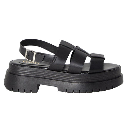 Black - Back - Faith Womens-Ladies Mona Chunky Sling Back Sandals