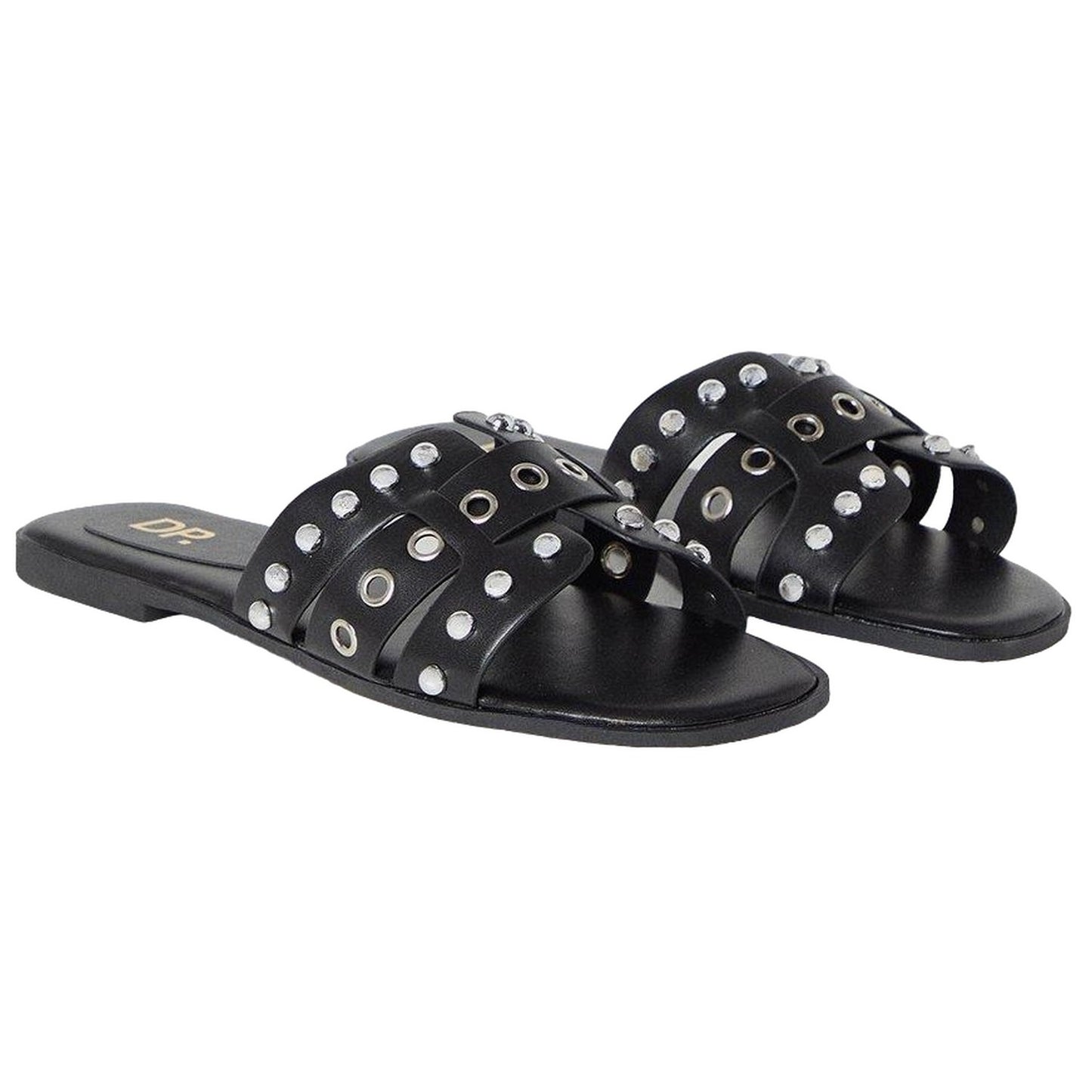 Black - Front - Dorothy Perkins Womens-Ladies Follie Studded Wide Sandals