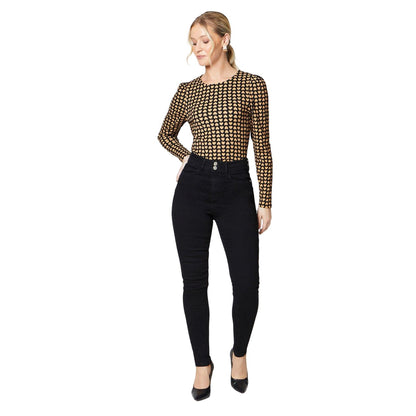 Black - Side - Dorothy Perkins Womens-Ladies Double Waist Detail Skinny Jeans