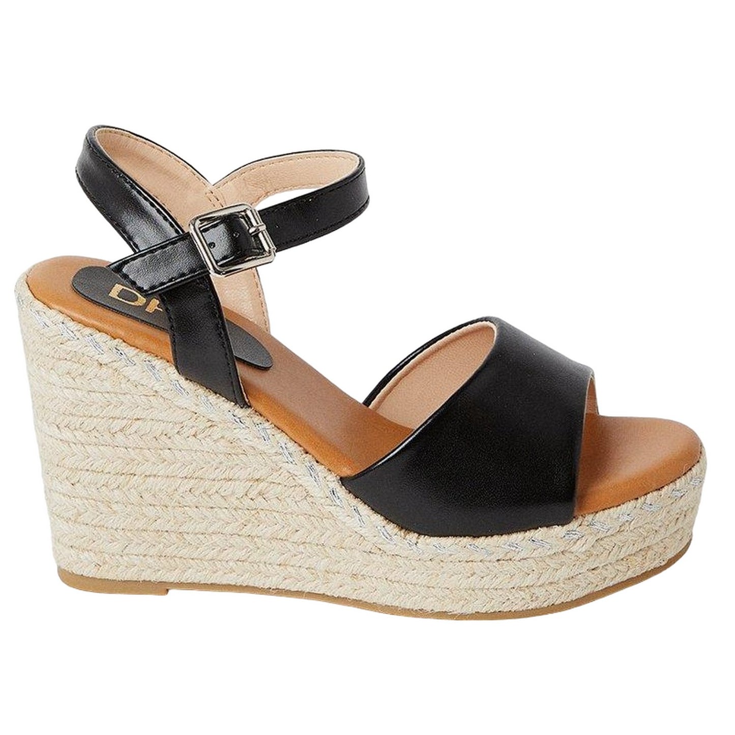 Black - Back - Dorothy Perkins Womens-Ladies Rita Wedge Heel Espadrilles