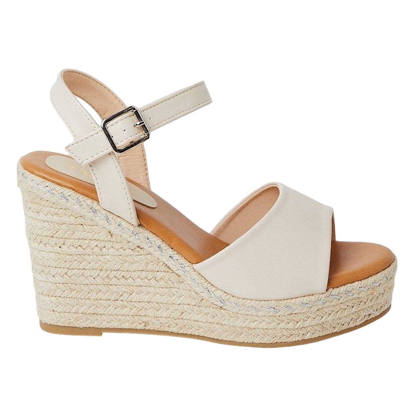 Stone - Back - Dorothy Perkins Womens-Ladies Rita Wedge Heel Espadrilles