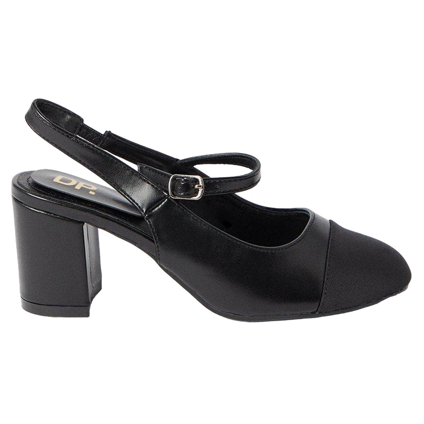 Black - Back - Dorothy Perkins Womens-Ladies High Block Heel Court Shoes