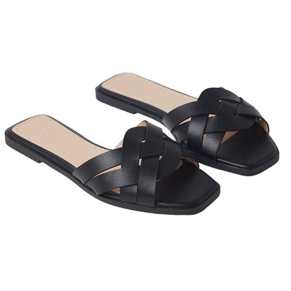 Black - Front - Dorothy Perkins Womens-Ladies Fiji Lattice Flat Flip Flops