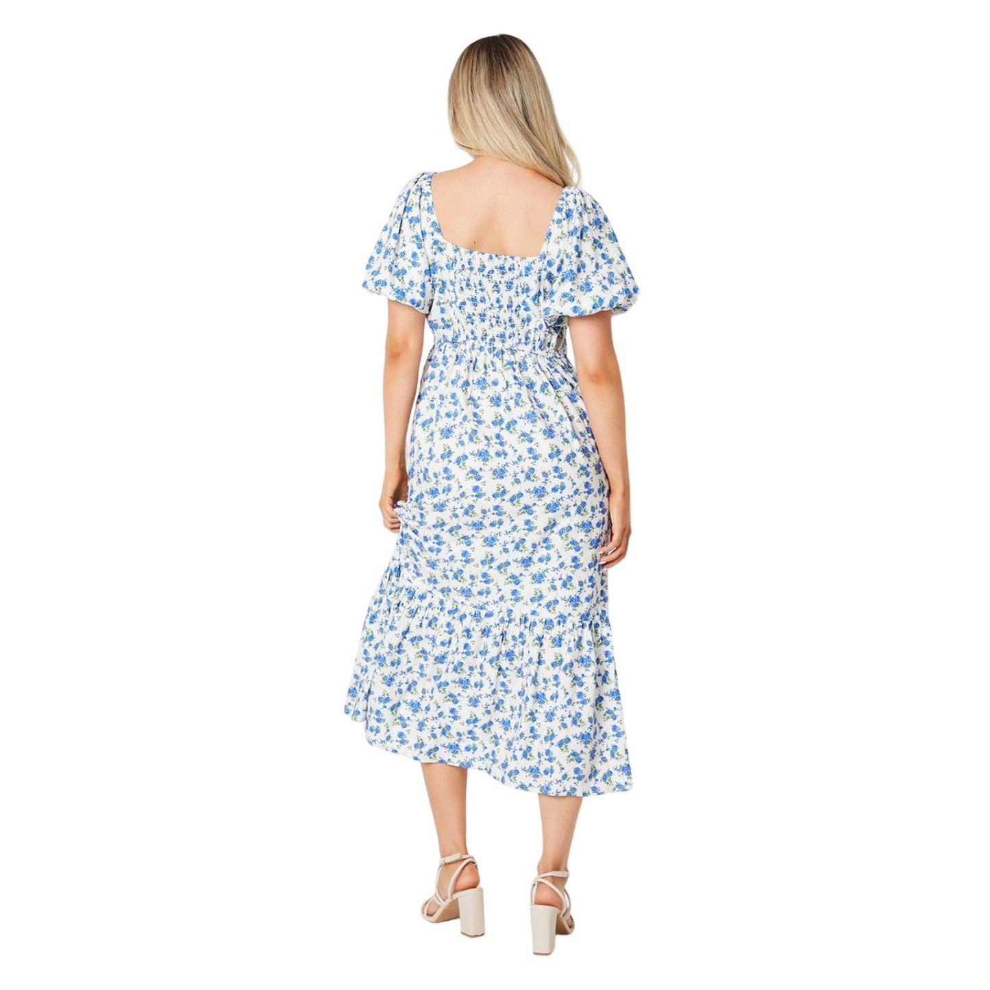 Ivory - Back - Dorothy Perkins Womens-Ladies Ditsy Print Button Front Midi Dress