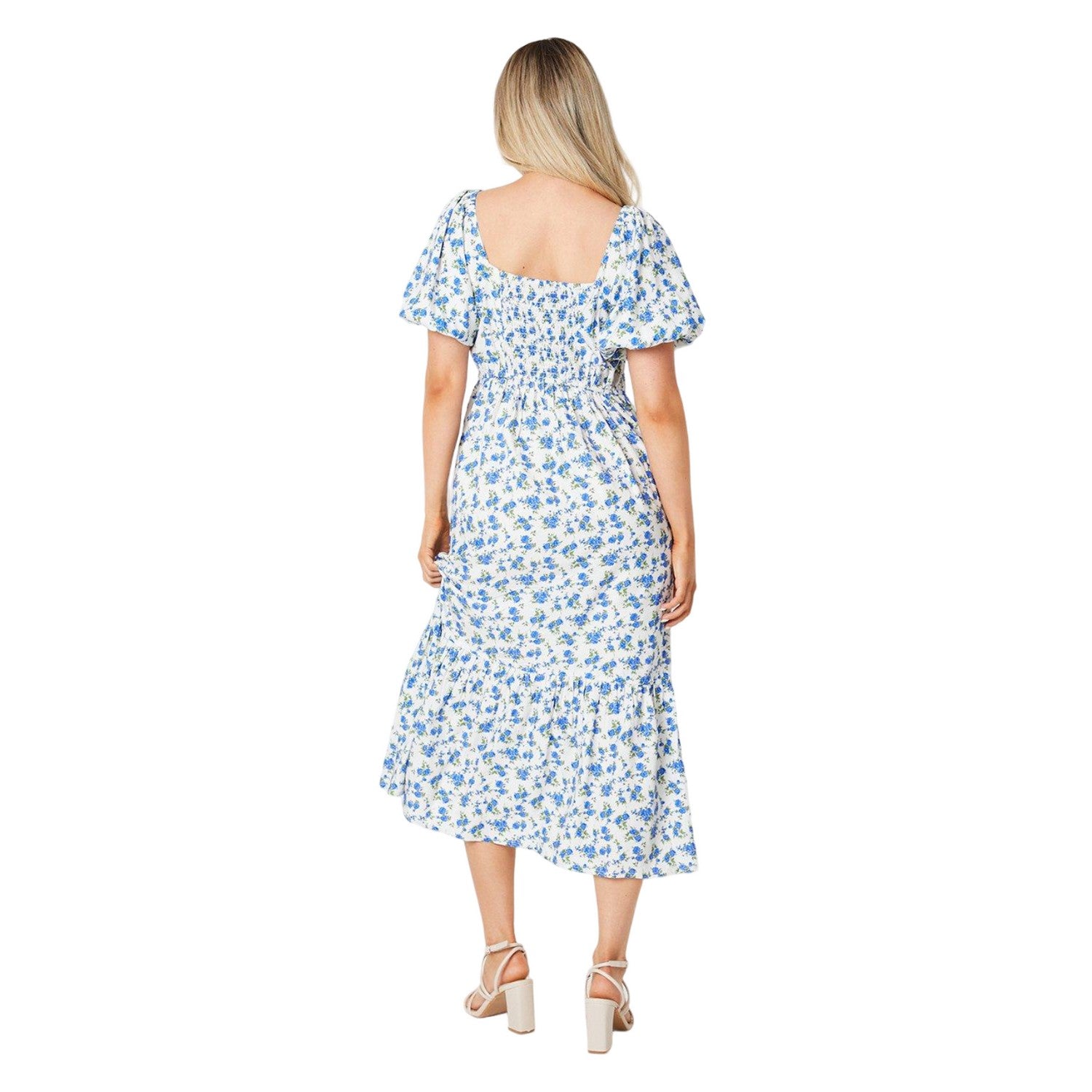 Ivory - Back - Dorothy Perkins Womens-Ladies Ditsy Print Button Front Midi Dress