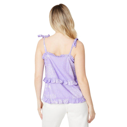 Purple - Back - Dorothy Perkins Womens-Ladies Patchwork Front Tie Top