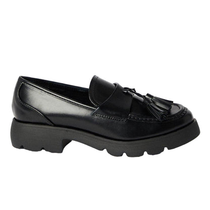 Black - Back - Faith Womens-Ladies Nala Tassel Loafers