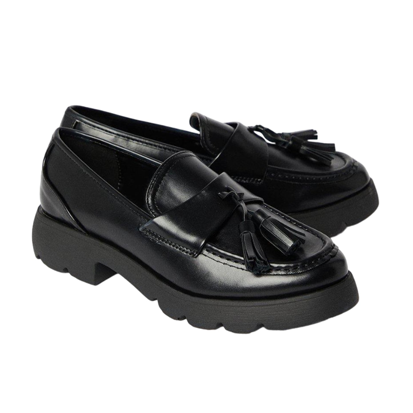 Black - Front - Faith Womens-Ladies Nala Tassel Loafers