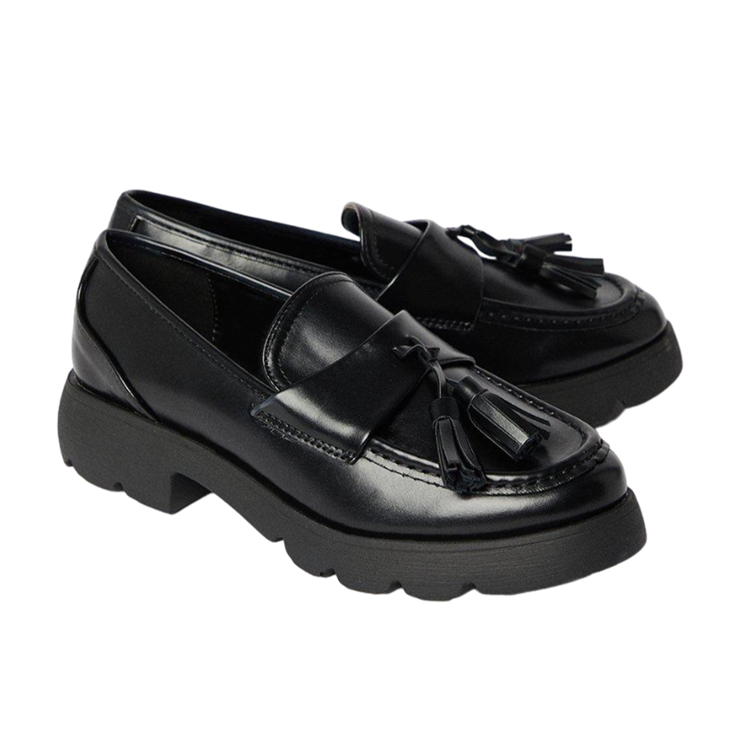 Black - Front - Faith Womens-Ladies Nala Tassel Loafers