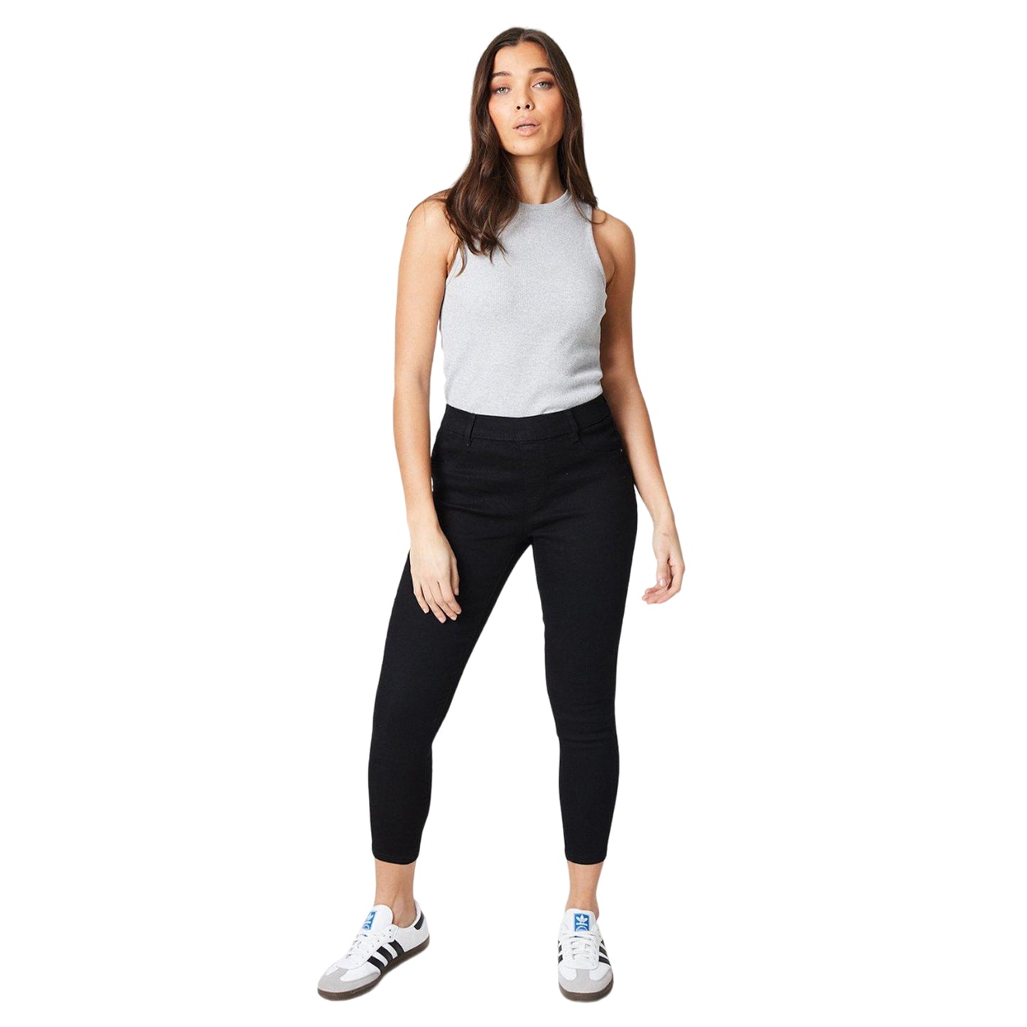 Black - Side - Dorothy Perkins Womens-Ladies Petite Skinny Ankle Grazer Jegging