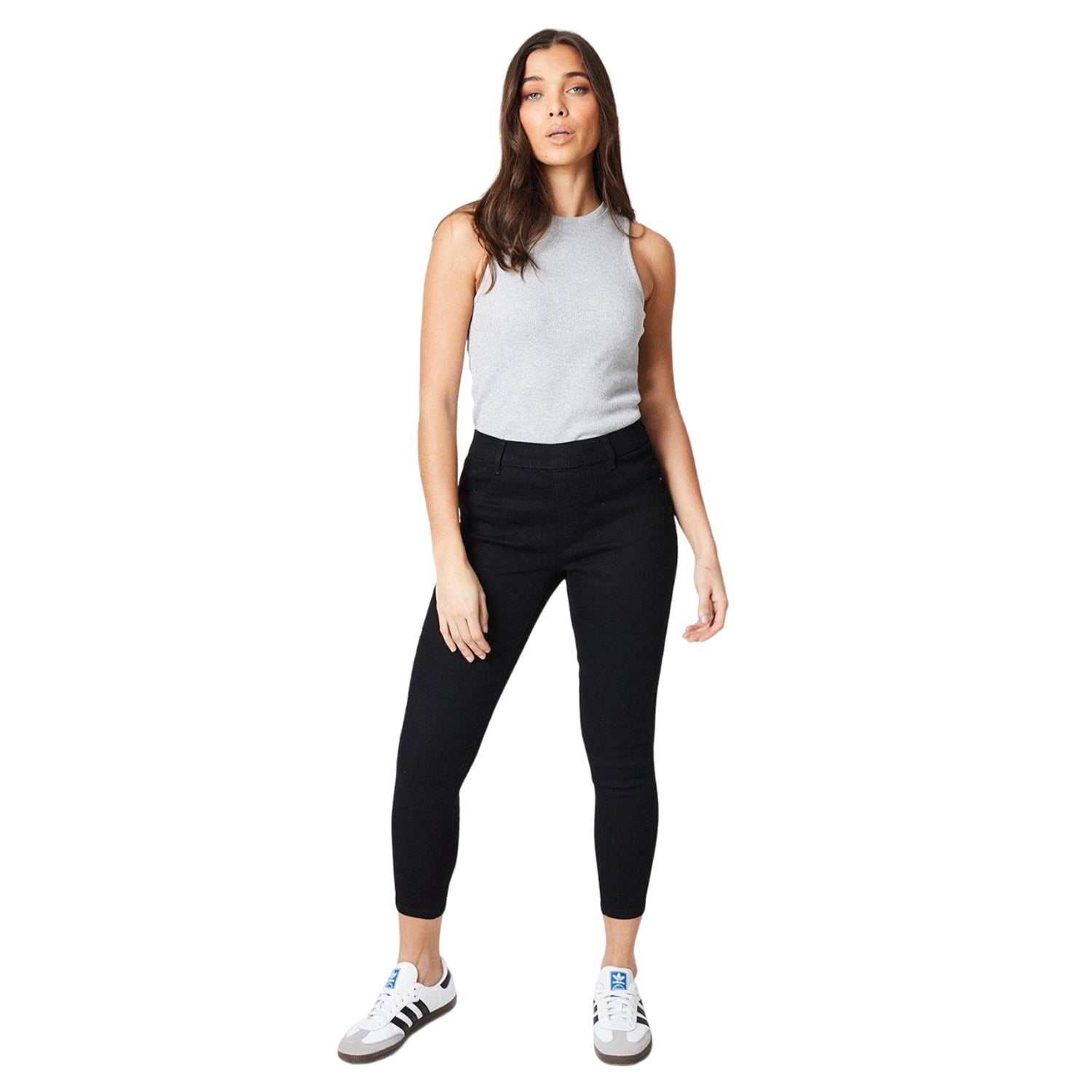 Black - Side - Dorothy Perkins Womens-Ladies Petite Skinny Ankle Grazer Jegging
