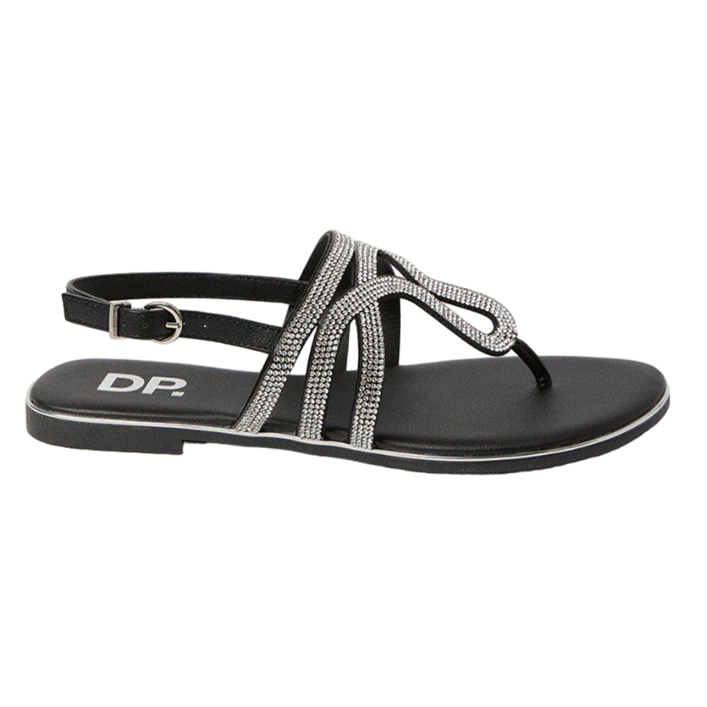 Black - Back - Dorothy Perkins Womens-Ladies Frida Embellished Wide Sandals