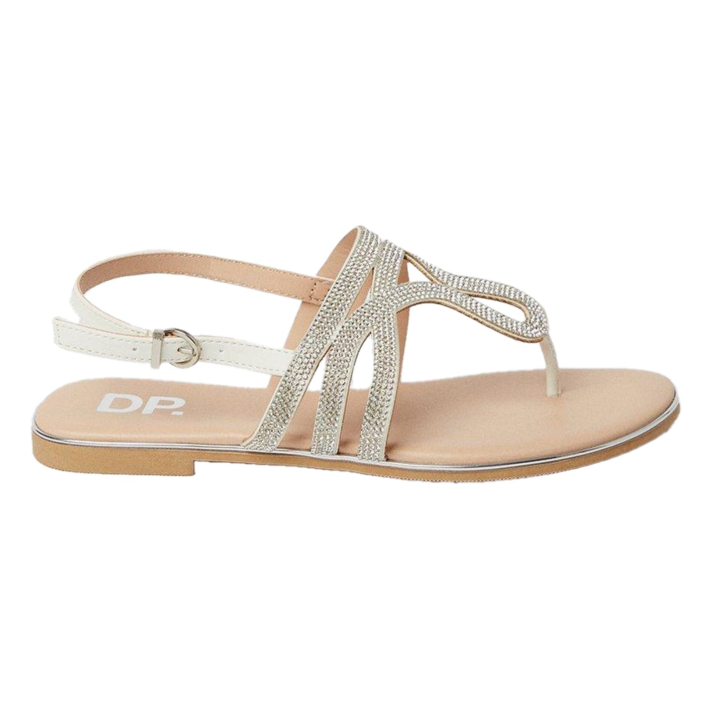 White - Back - Dorothy Perkins Womens-Ladies Frida Embellished Wide Sandals