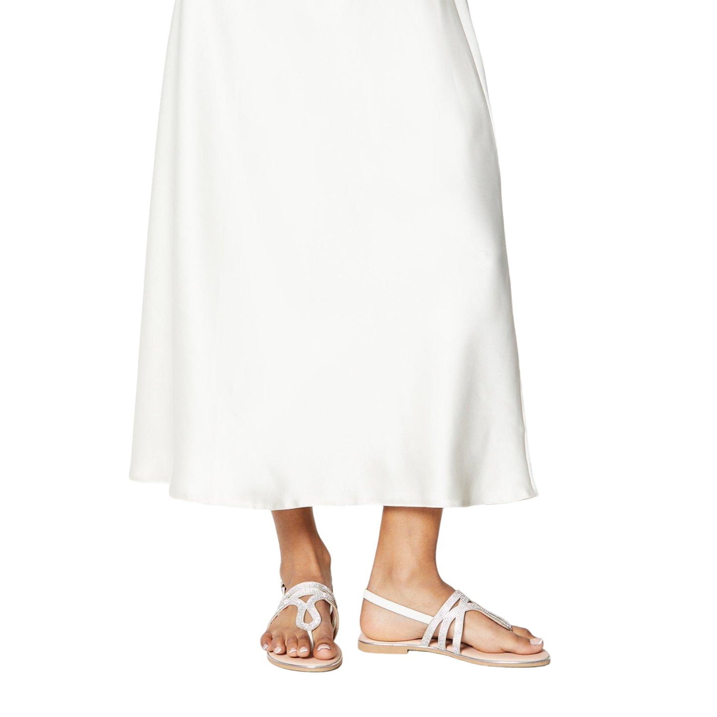 White - Side - Dorothy Perkins Womens-Ladies Frida Embellished Wide Sandals