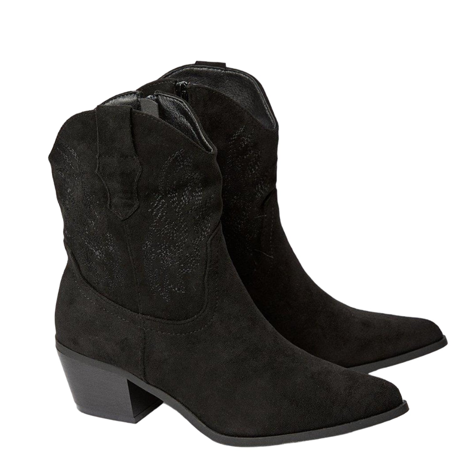 Natural Black - Front - Faith Womens-Ladies Anita Embroidered Western Boots