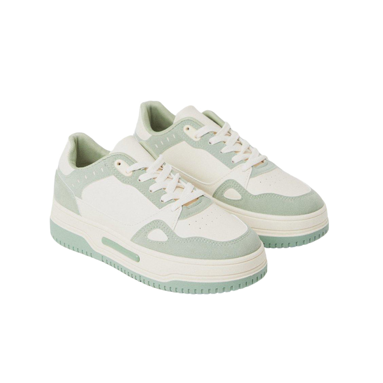 Green - Front - Faith Womens-Ladies Harlem Two Tone Trainers