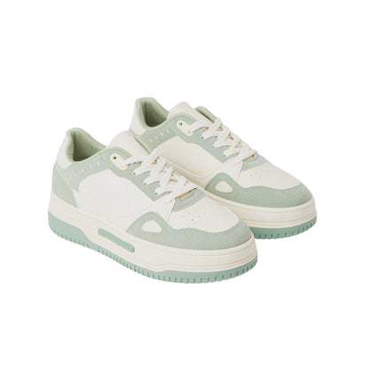 Green - Front - Faith Womens-Ladies Harlem Two Tone Trainers