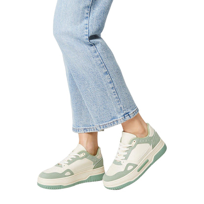 Green - Side - Faith Womens-Ladies Harlem Two Tone Trainers