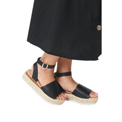 Black - Side - Dorothy Perkins Womens-Ladies Rubi Ankle Strap Wedge Sandals