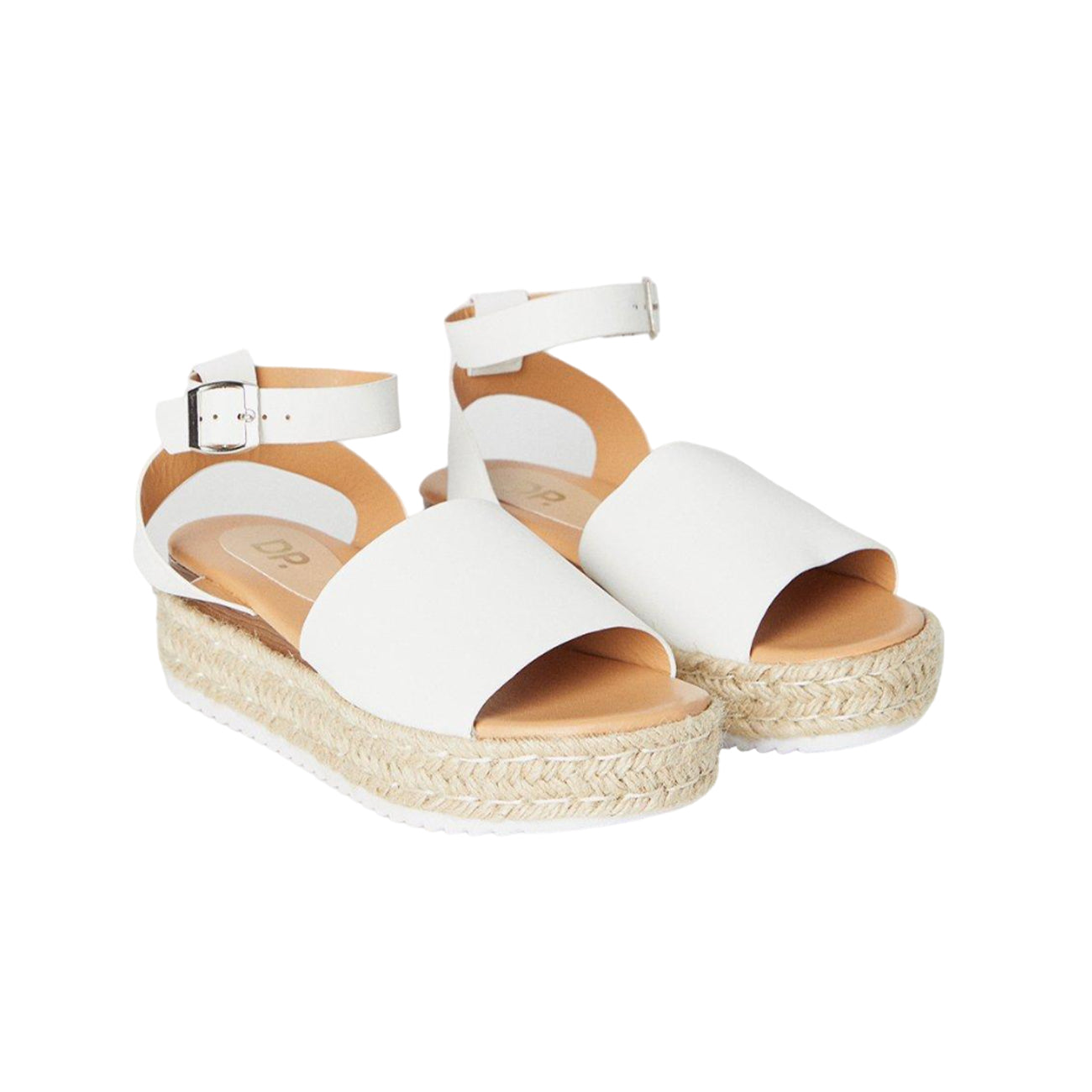 White - Front - Dorothy Perkins Womens-Ladies Rubi Ankle Strap Wedge Sandals