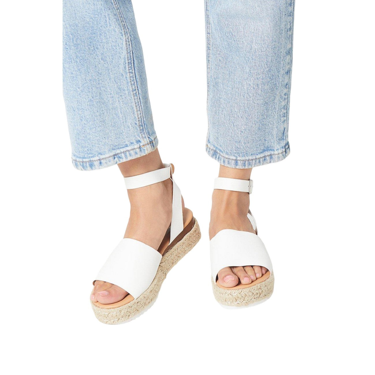 White - Side - Dorothy Perkins Womens-Ladies Rubi Ankle Strap Wedge Sandals