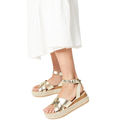 White - Side - Dorothy Perkins Womens-Ladies Rudi Interwoven Wedge Sandals