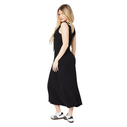Black - Back - Dorothy Perkins Womens-Ladies Button Front Tie Midi Dress