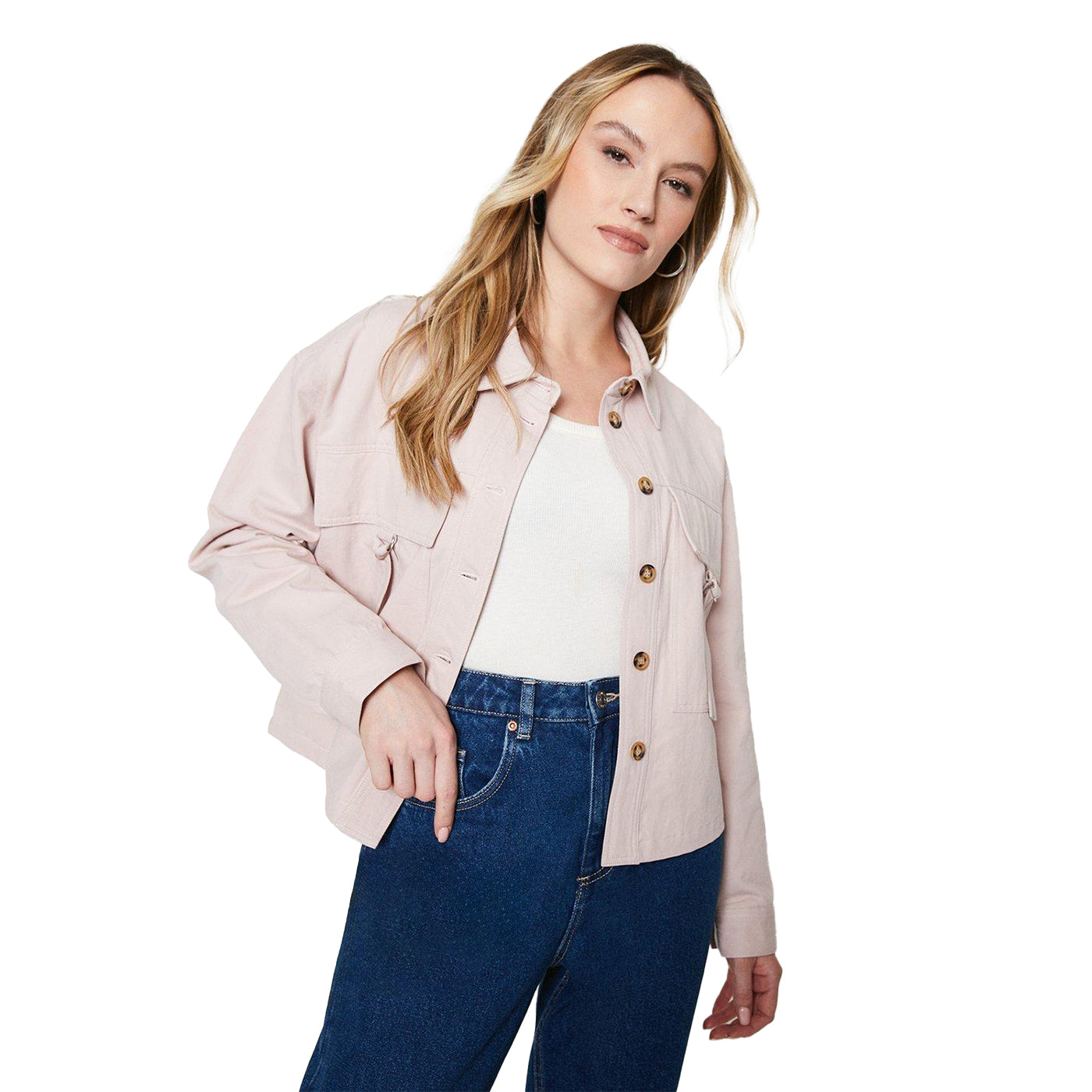 Blush - Front - Dorothy Perkins Womens-Ladies Utility Coat