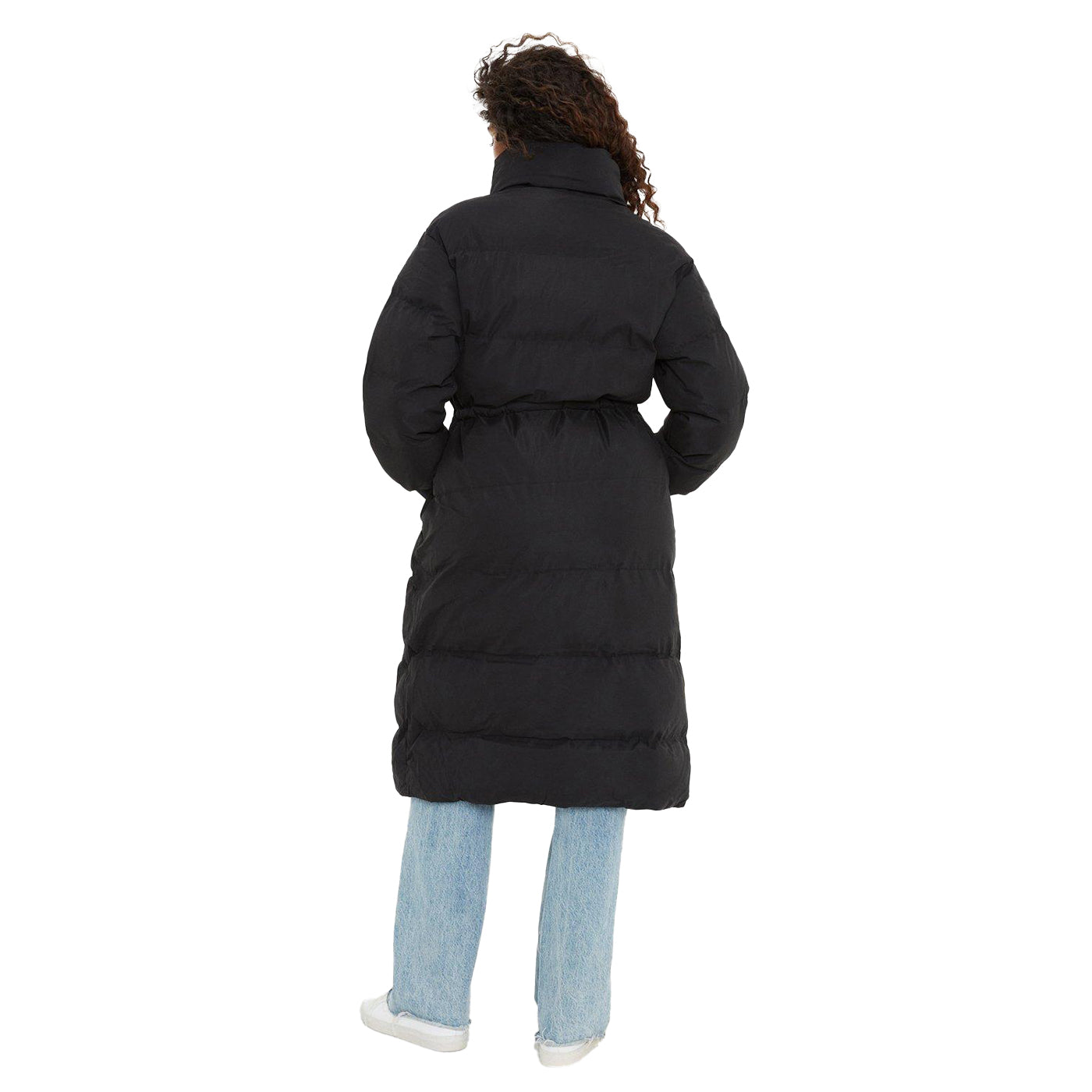 Black - Back - Dorothy Perkins Womens-Ladies Drawstring Waist Padded Jacket